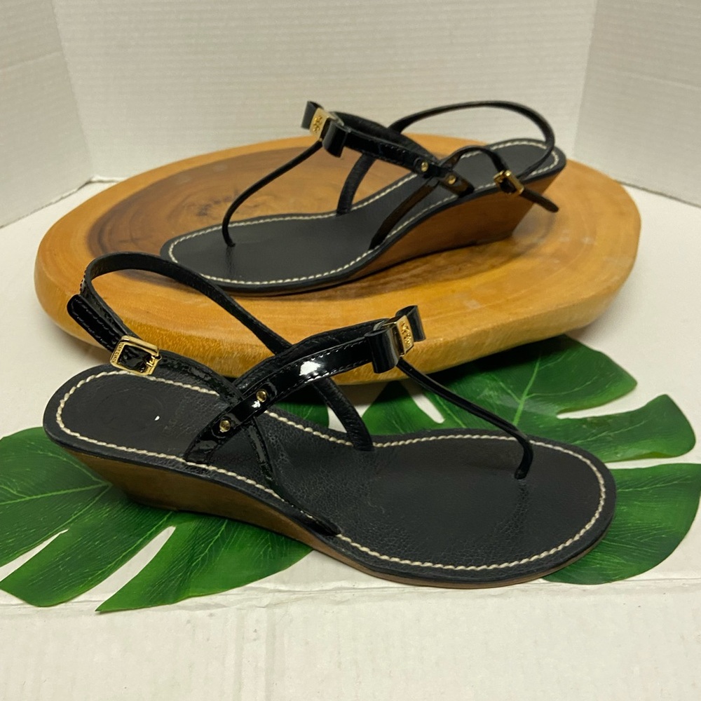 Tory Burch Thong Wedge Bow Sandals